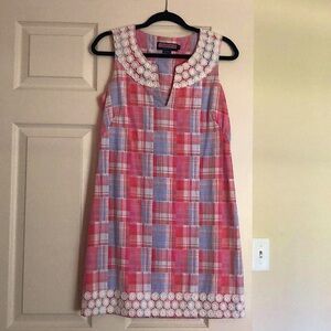 Vineyard Vines Pastel Pink & Blue Plaid Sun Dress